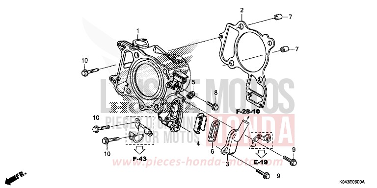 CYLINDRE/ANCHE SOUPAPE de Forza 300 SEAL SILVER METALLIC (NHA14) 2013
